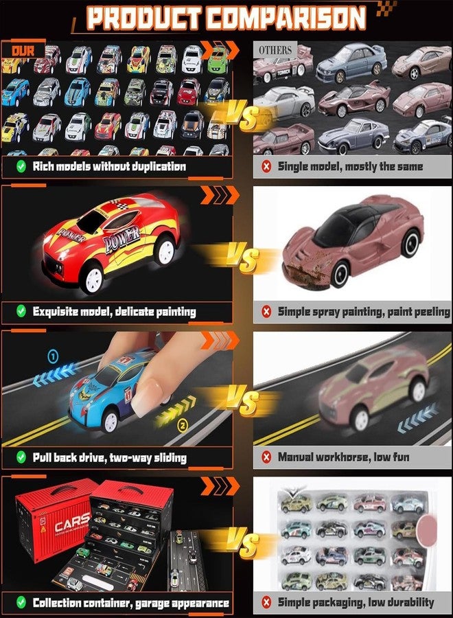 Kidology 48-Piece Pull Back Car Set, Racing & Toy Vehicles for Kids 3+, Bulk Mini Cars, Learning & Educational Stuffers Mini Cars Toy Trucks, Birthday Gift for Boys & Girls. - Image 5